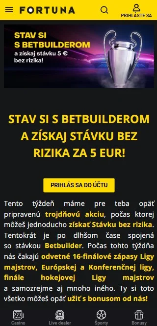 registracija ifortuna korak 1
