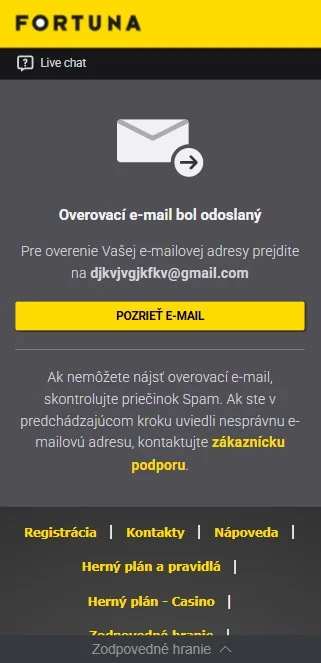 registracija ifortuna korak 6