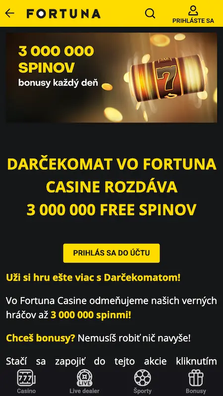 Vstupný bonus Fortuna