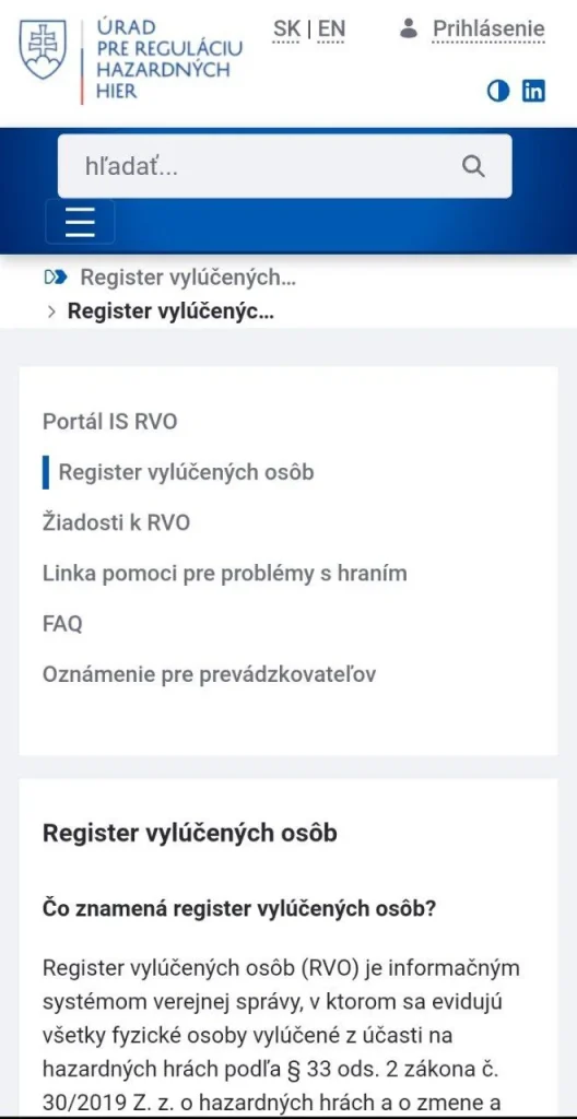 Register vylúčených osôb