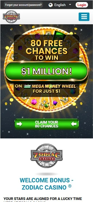 Zodiac casino korak 1