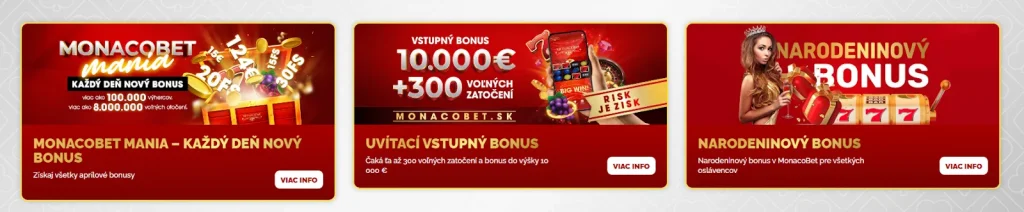 MonacoBet bonusy
