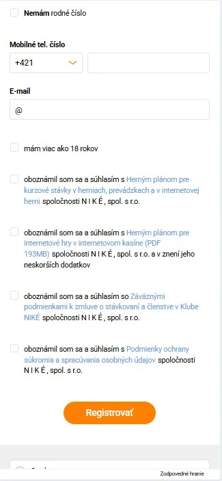 Zadajte kontaktné údaje.