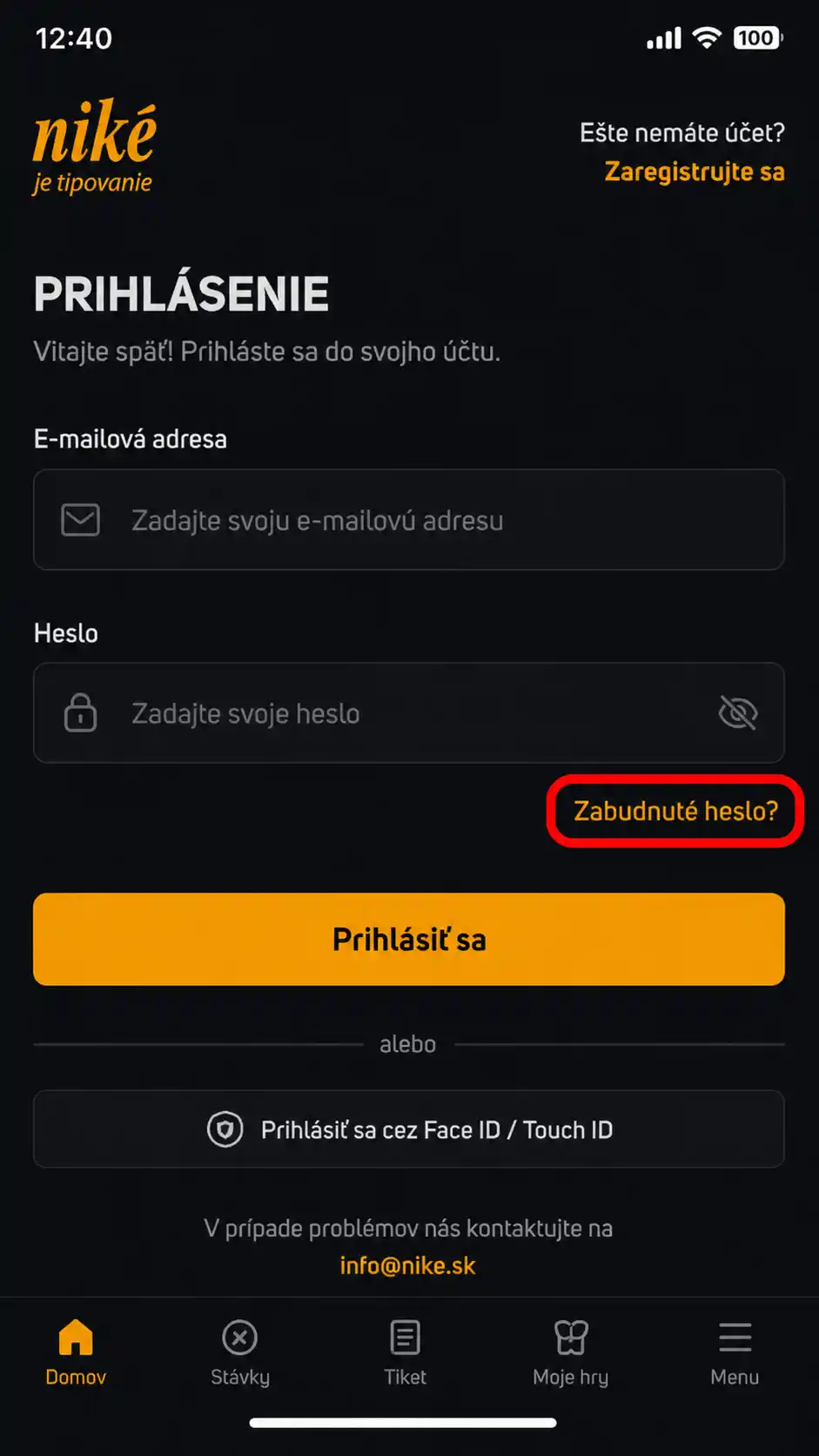 Zabudnuté heslo