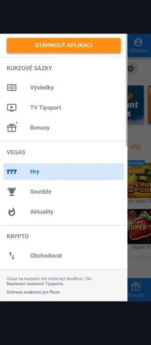 Otvorte menu