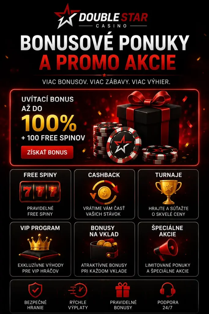 Bonusové ponuky a promo akcie v DoubleStar Casino