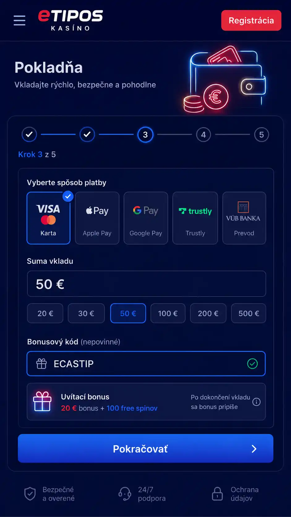 Potvrďte transakciu