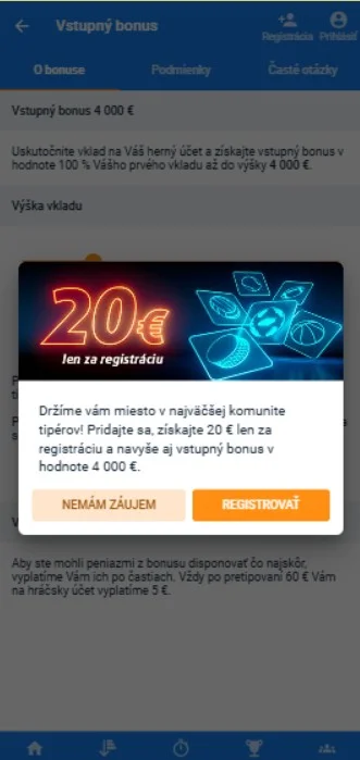 Tipsport: 30€