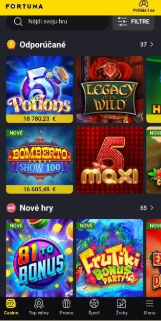 Mobilné casino hry na Slovensku