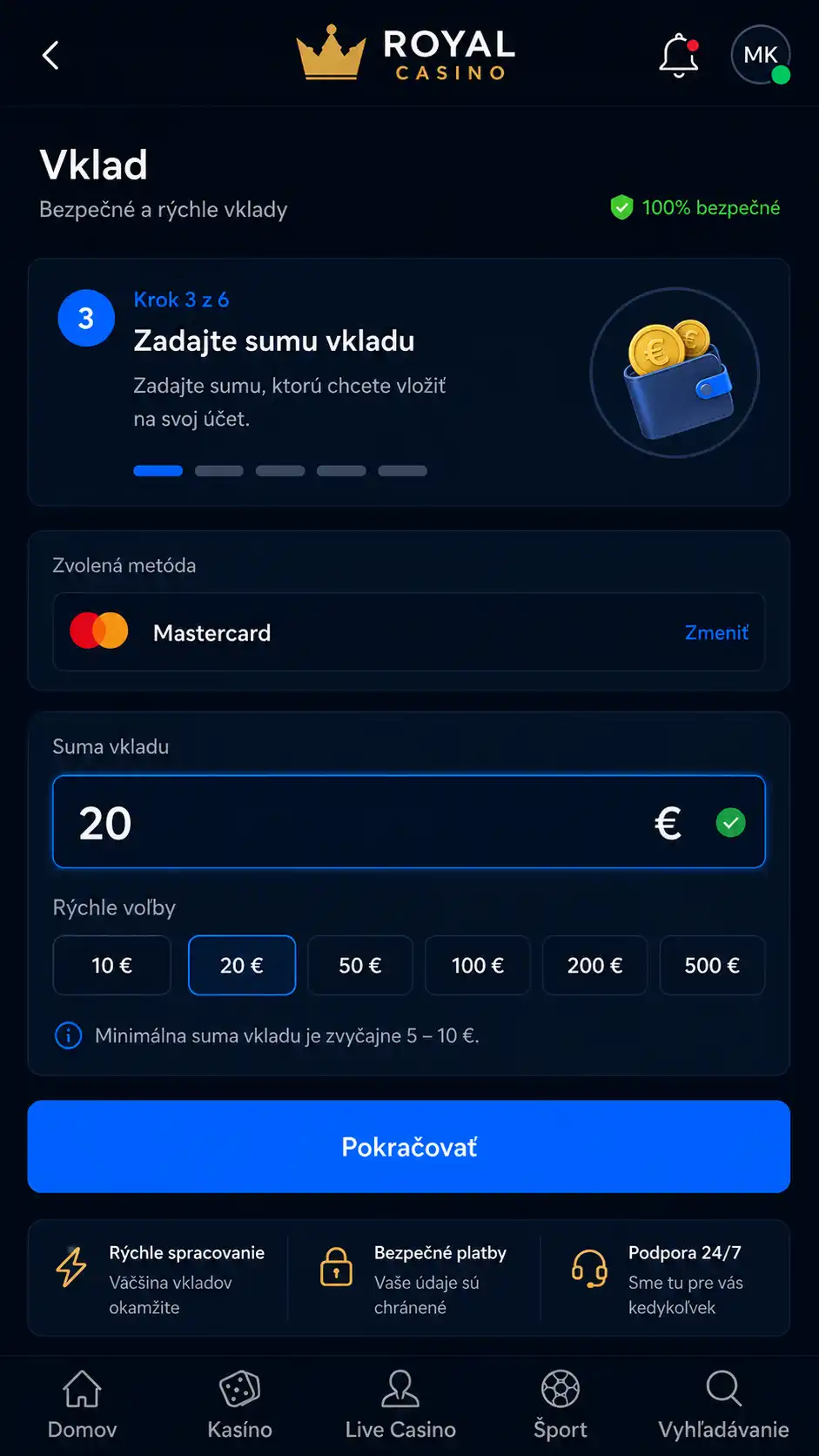 Vyplňte údaje karty – číslo karty (16 číslic), dátum platnosti a CVV kód z rubovej strany.