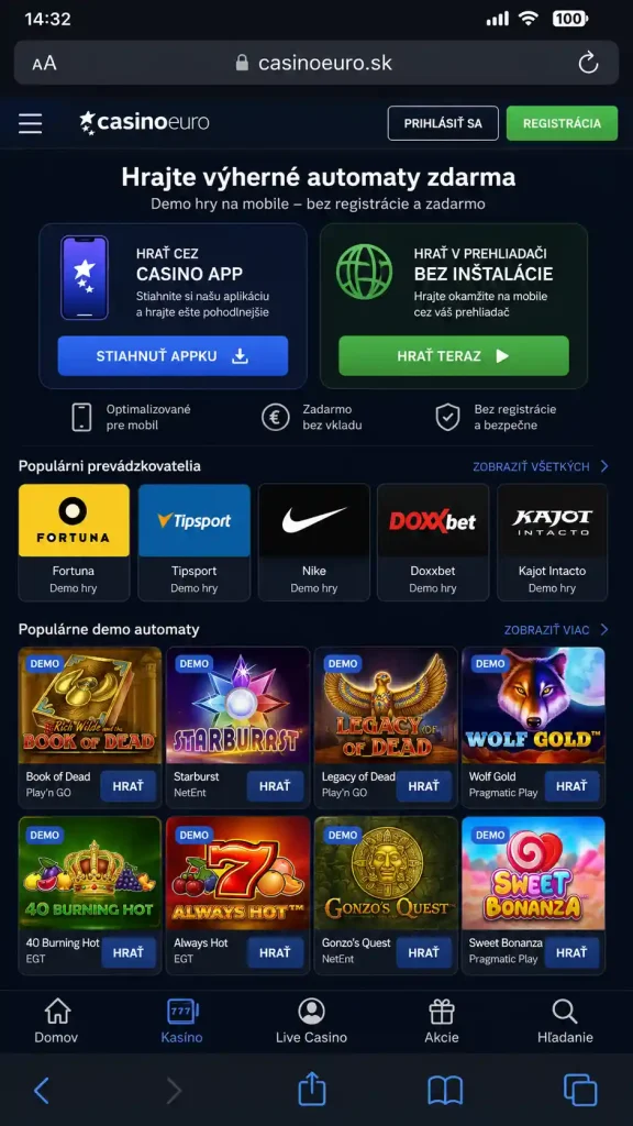 Hracie automaty online zadarmo na mobile