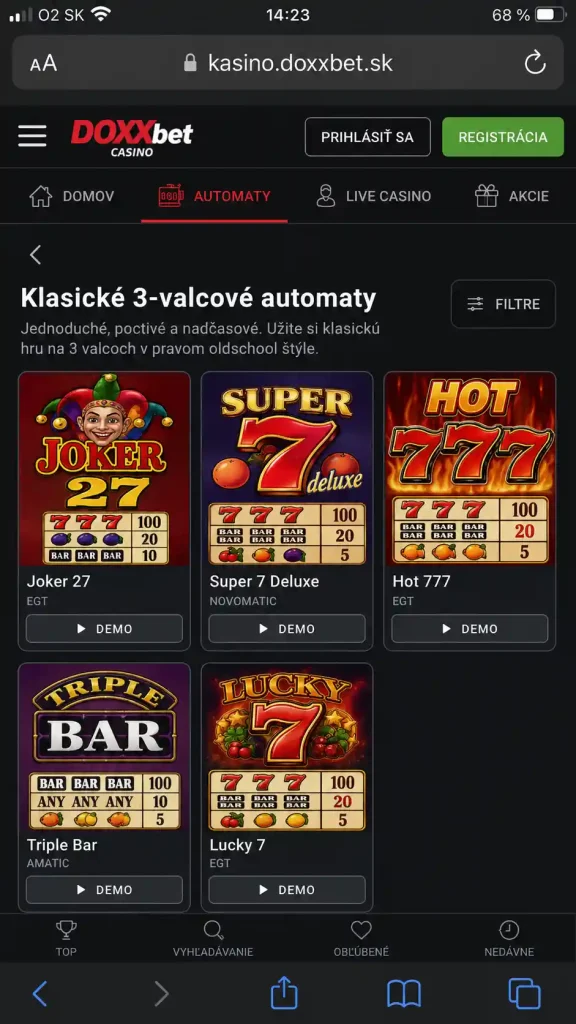 Klasické 3-valcové automaty